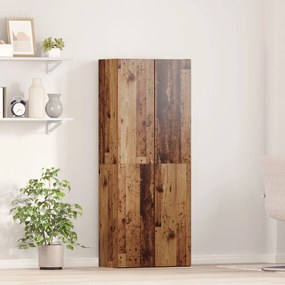 Magas Szekrény Régi Fa 60 x 32 x 153 cm - mérnöki fából készült.