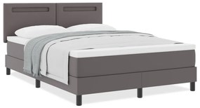 Boxspring ágy matraccal Szürke 140x190 cm Műbőr