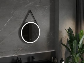 Mexen Reni, LED fürdõszobai tükör háttérvilágítással 60x60 cm, 6000K, fekete keret, páramentes, 9812-060-060-611-70