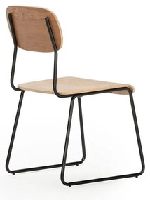 Natúr színű étkezőszék szett kőrisfa dekorral, 2 db-os Aira – Marckeric