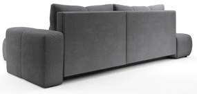 Ággyá alakítható kárpitozott L-alakú sarokülőgarnitúra ALMADA, jobb oldali, tárolóval, szürke