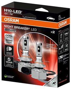 2 db-os készlet LED autóizzó NIGHT BREAKER SMART H10 PY20d/7W/12V 6000K - Osram