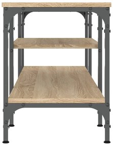 sonoma tölgy színű szerelt fa és vas TV-szekrény 121x35x45 cm