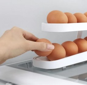 Összecsukható tojásrendező hűtőbe - 2 sor - fehér