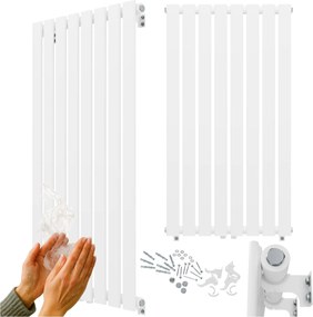 Dekoratív függőleges radiátor 1100x600 Fehér radiátor 368W panel Fero