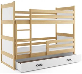 Gyerek emeletes ágy RICO 200x90 cm Fehér Fenyő
