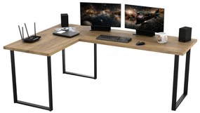 NAVI sarok számítógépasztal, 200/135x74x65, dub craft
