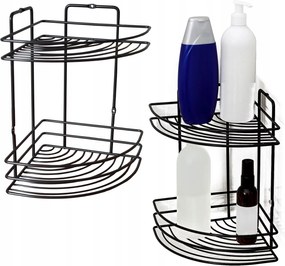 Fekete Konyhai Fürdőszoba Polc 2 Szintes Vezetékes Zuhany Modern