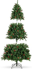 LED-es műfenyő több típusban, melegfehér-320 LED-es, 210 cm
