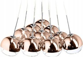 Rendl Astral függeszték, réz/átlátszó üveg, 10xG4, dizájner
