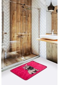 Rózsaszín fürdőszobai kilépő 40x60 cm Pink Pug – Foutastic