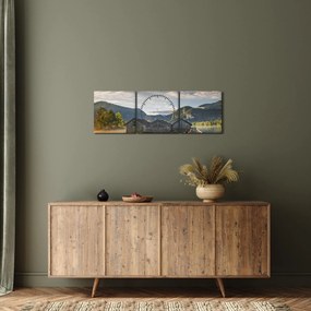 Tó képe (órával) (90x30 cm)