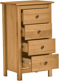 Berna natúr 4 fiókos komód tömör borovi fenyőből - Marckeric