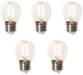 5 db-os E27 szabályozható LED izzó P45 átlátszó üveg 3W 350 lm 2200K