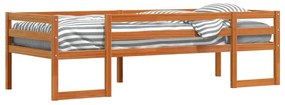 viaszbarna tömör fenyőfa ágykeret 75 x 190 cm