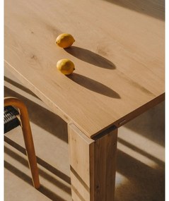 Natúr színű étkezőasztal tölgyfa dekorral 110x220 cm Deyanira – Kave Home