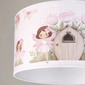 Brilagi - LED gyerekszoba csillár zsinóron BOBO 1xE27/60W/230V átm. 35 cm rózsaszín/tündérek