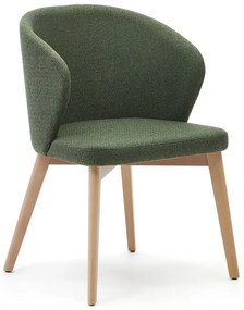 Sötétzöld kárpitozott étkezőfotel Darice – Kave Home