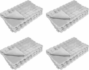 vidaXL Csúszásgátló műszőrme takaró Olite 4 pcs Szürke 130 x 150 cm