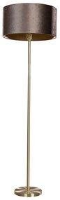 Állólámpa sárgaréz lábbal és barna bársony lámpabúrával 50 cm - Simplo