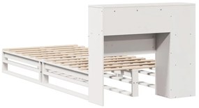 fehér tömör fa könyvespolcos ágy matrac nélkül 90 x 190 cm
