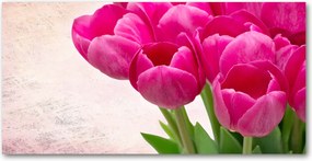 Fotótapéta üvegfalra Rózsaszín tulipánok 140x70