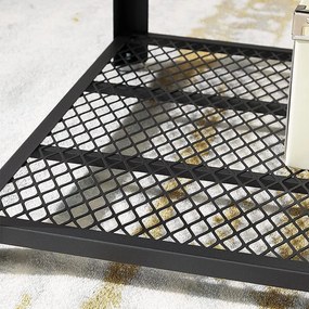 Dohányzóasztal rácsos polccal, rusztikus barna