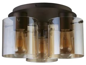 Searchlight 88911-3MO - SWEDEN mennyezeti lámpa 3xE27/60W/230V Ø39 cm barna/füst