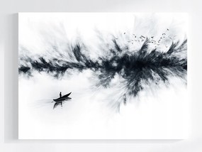 Vászonkép Canvas Grafika Absztrakt B&amp;w Felhő Hajó Rejtély 80x60