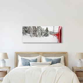 Kép - Vonat a havas tájban (120x50 cm)