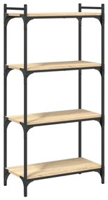 4 szintes sonoma tölgy szerelt fa könyvespolc 60 x 30 x 120 cm
