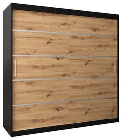 Ruhásszekrény 200 cm Verika 1 200 (fekete + artisan tölgy). 1063733