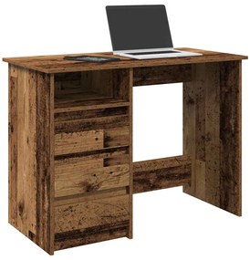antik fa színű szerelt fa íróasztal 102x50x75 cm