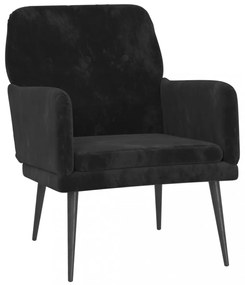 fekete bársonyfotel 62x79x79 cm