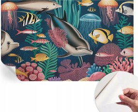 Mosható öntapadós fotótapéta étkezőbe Víz alatti állatvilág 416x254 cm