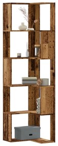5 szintes antik fa szerelt fa sarok könyvespolc 50 x 50 x 179cm