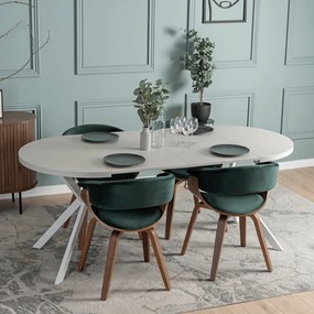 DORIAN asztal 80–160 cm, kasmír/fehér