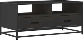 vidaXL fekete szerelt fa és fém dohányzóasztal 100 x 50 x 45 cm