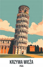 Poszter 53x81cm Görbe torony