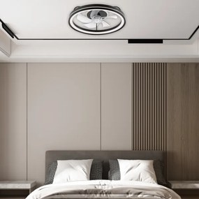 LED Mennyezeti lámpa ventilátorral FARGO LED/37W/230V fekete + távirányító