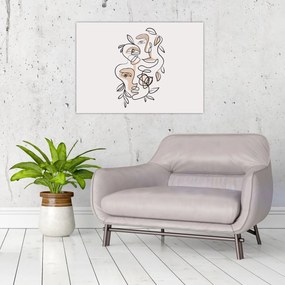 Üveg kép - Line art arckezelés (70x50 cm)