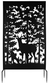 Fekete fém erkély paraván 100x186 cm Deer – Esschert Design