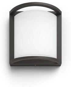 Philips Samondra kültéri falra szerelhető LED lámpa, antracit, 1 x 12W, 1200 lm, 2700K melegfehér
