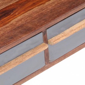 szürke tömör fa dohányzóasztal 110 x 50 x 40 cm