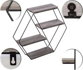 STILISTA Fali polc 51 x 58 x 11 cm világos fa