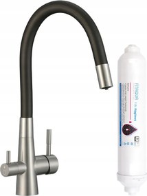 Konyhai csaptelep flexibilis kifolyócsővel és vízszűrő rendszerrel szűrő