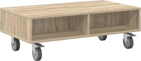 vidaXL Gördülékeny oldalasztal Sonoma tölgy 90 x 50 x 30 cm Faanyag