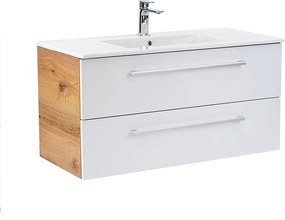 Vario Clam 100 alsó szekrény mosdóval tölgy-fehér