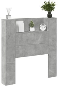 betonszürke áthidalószekrény LED-világítással 100x16,5x103,5 cm