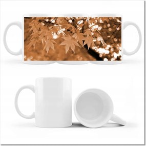 Szépia mintás bögre Őszi levelek